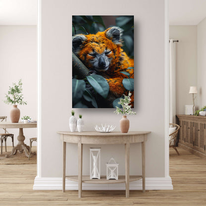 Oranje koala slaapt vredig in boom canvas
