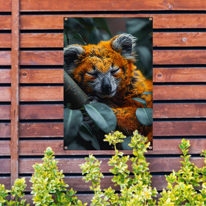 Oranje koala slaapt vredig in boom tuinposter