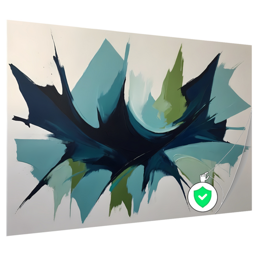 Dynamic Abstract Symphony in Blue and Green poster