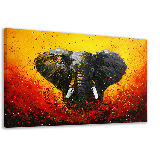 Abstracte olifant in dynamische kleuren schilderij canvas