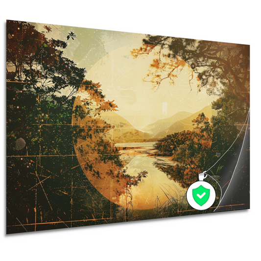 Weerspiegeling van Herfst in Sepia Tinten poster