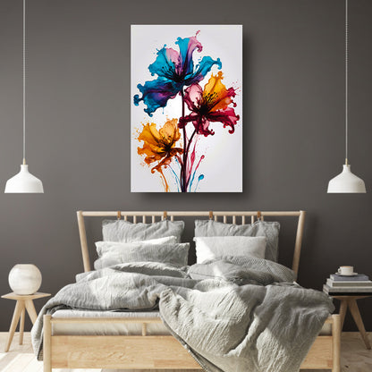 Kleurrijke Abstracte Vloeibare Bloemenexplosie canvas