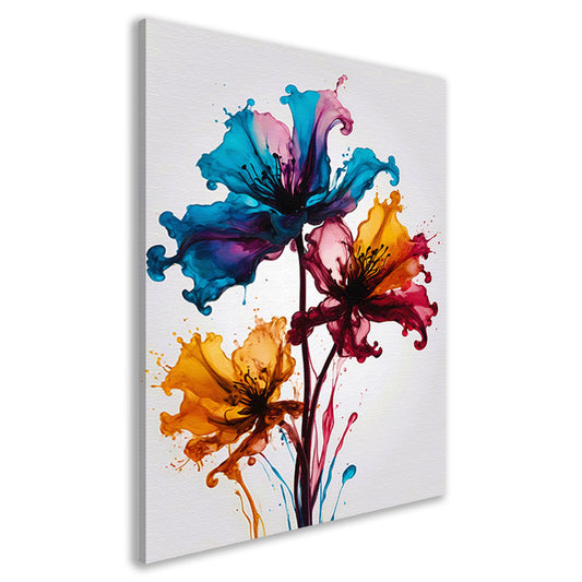 Kleurrijke Abstracte Vloeibare Bloemenexplosie canvas