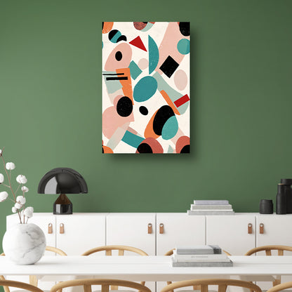 Abstracte geometrische vormen en kleuren schilderij canvas