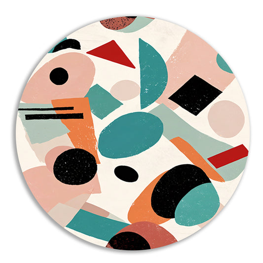 Abstracte geometrische vormen en kleuren schilderij forex muurcirkel