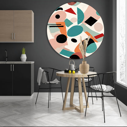 Abstracte geometrische vormen en kleuren schilderij forex muurcirkel