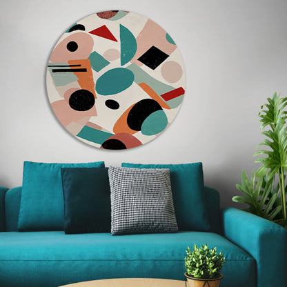 Abstracte geometrische vormen en kleuren schilderij forex muurcirkel