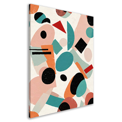 Abstracte geometrische vormen en kleuren schilderij canvas