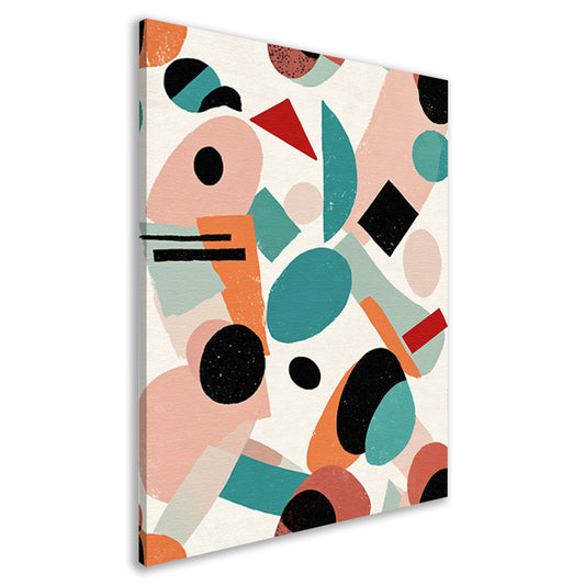 Abstracte geometrische vormen en kleuren schilderij canvas