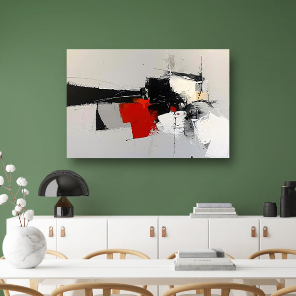 Abstracte skyline met dynamische vormen en kleuren poster