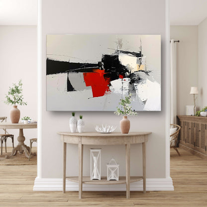 Abstracte skyline met dynamische vormen en kleuren poster