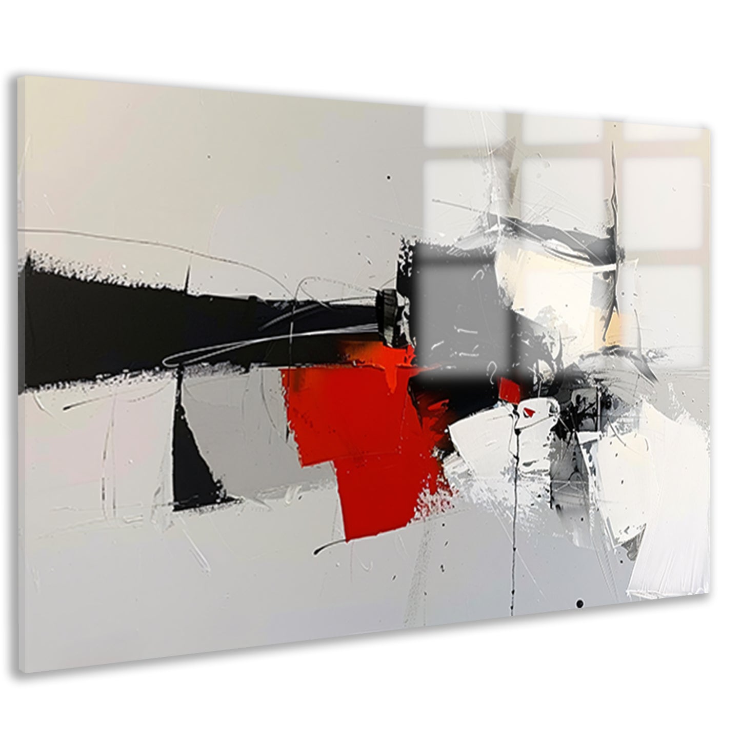 Abstracte skyline met dynamische vormen en kleuren acrylglas