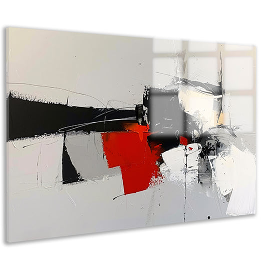Abstracte skyline met dynamische vormen en kleuren acrylglas
