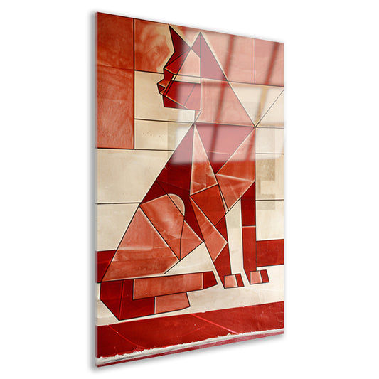 Abstracte kat in kubistische stijl acrylglas
