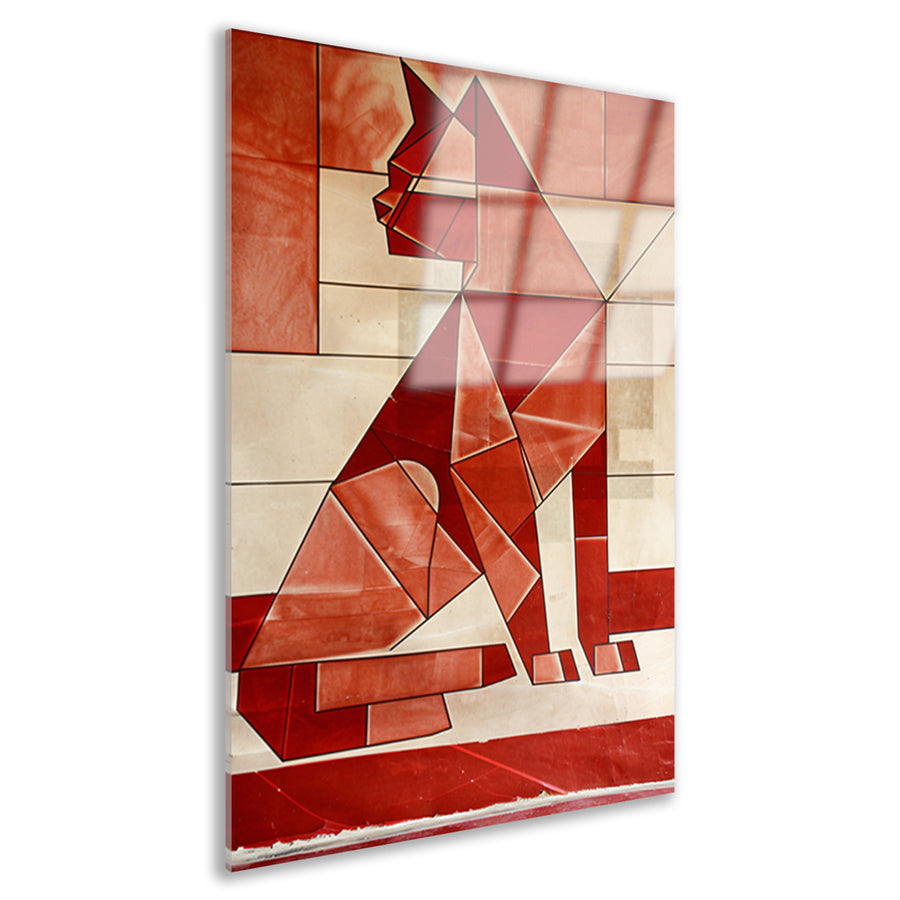 Abstracte kat in kubistische stijl acrylglas