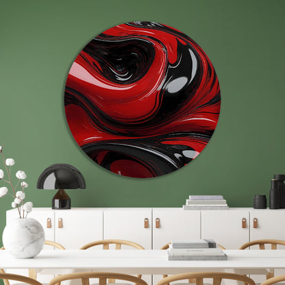 Dynamische Rode en Zwarte Abstractie forex muurcirkel