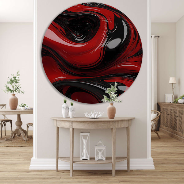 Dynamische Rode en Zwarte Abstractie forex muurcirkel