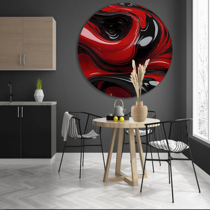 Dynamische Rode en Zwarte Abstractie forex muurcirkel