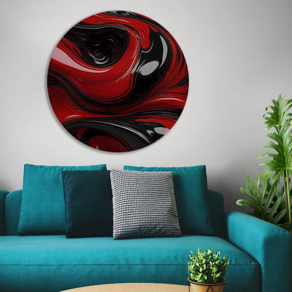Dynamische Rode en Zwarte Abstractie forex muurcirkel