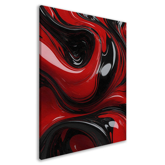 Dynamische Rode en Zwarte Abstractie canvas