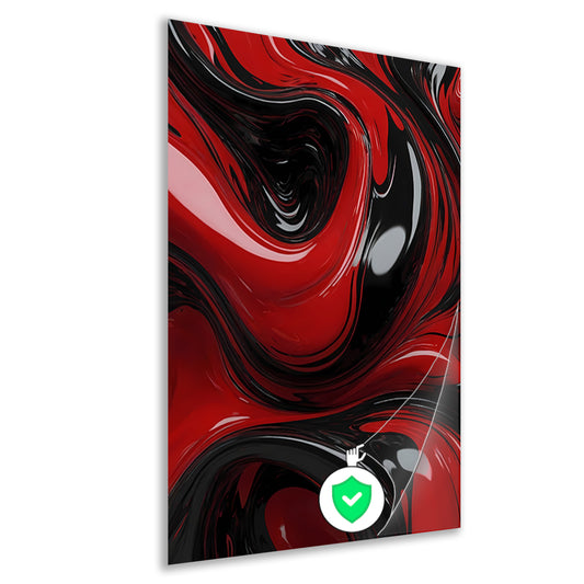 Dynamische Rode en Zwarte Abstractie poster