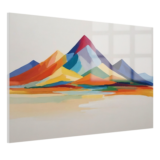 Abstracte Bergen in Levendige Kleuren acrylglas