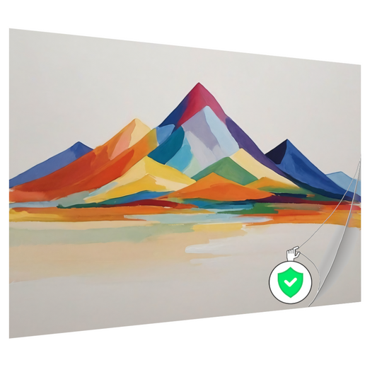 Abstracte Bergen in Levendige Kleuren poster