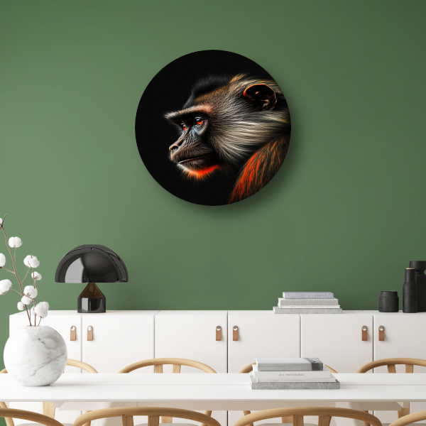 Reflecterende Aap in Schaduw en Licht forex muurcirkel