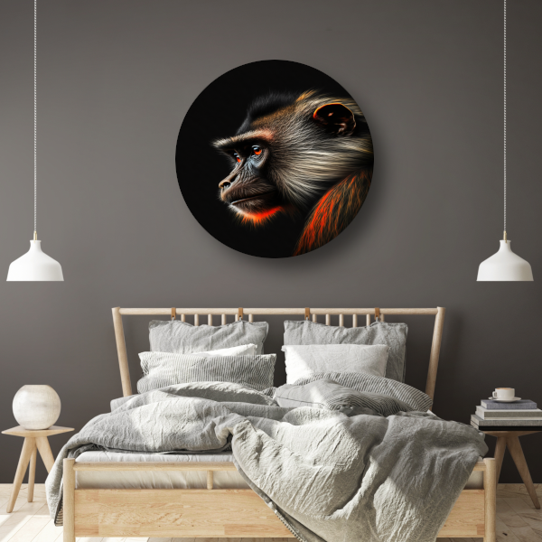 Reflecterende Aap in Schaduw en Licht forex muurcirkel