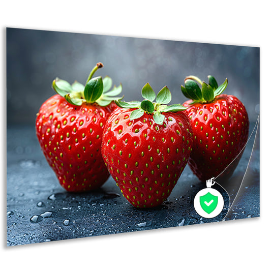Glinsterende aardbeien poster
