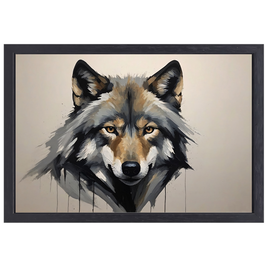 Essentie van de Wilde Geest - Wolvenportret canvas met baklijst