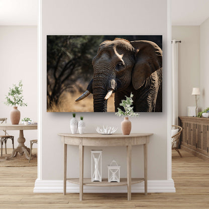 Prachtige close-up foto van een olifant poster