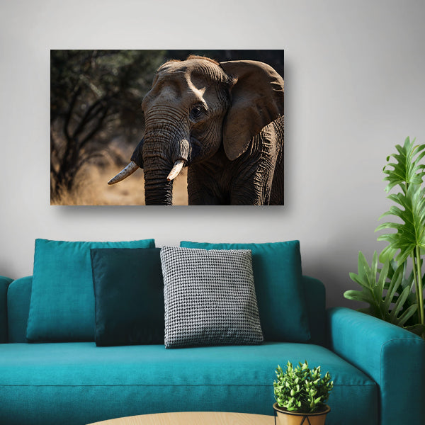 Prachtige close-up foto van een olifant poster