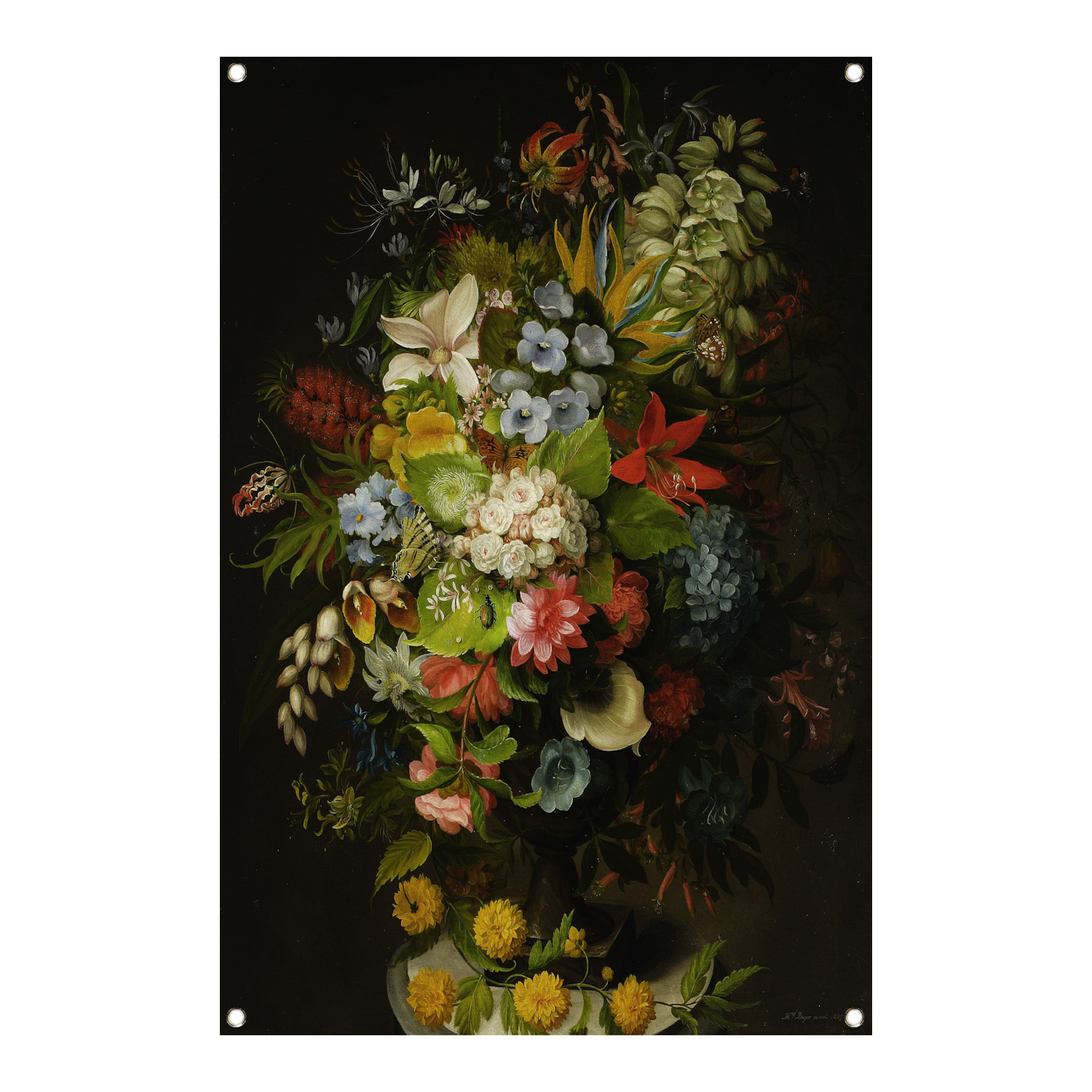 Een boeket bloemen in een vaas - Daniel Schultz tuinposter