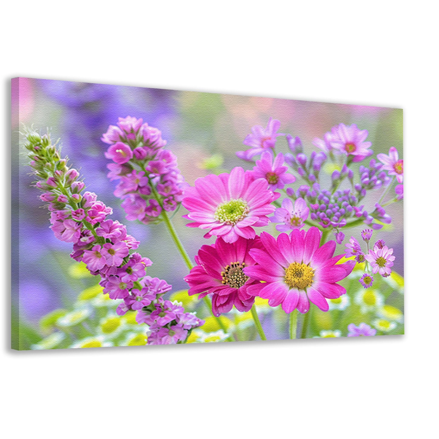 Kleurrijke bloemen in zachte focus canvas