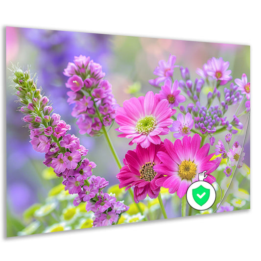 Kleurrijke bloemen in zachte focus poster