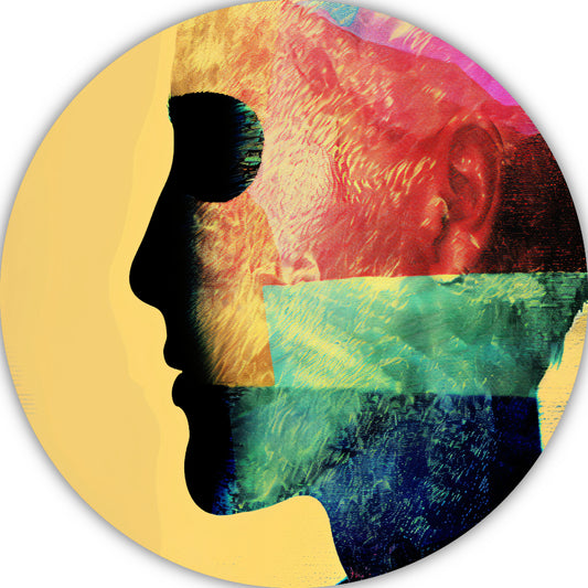 Complexiteit van menselijke emoties gevangen in kleur forex muurcirkel