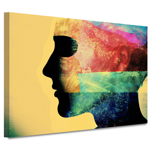 Complexiteit van menselijke emoties gevangen in kleur canvas