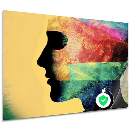 Complexiteit van menselijke emoties gevangen in kleur poster