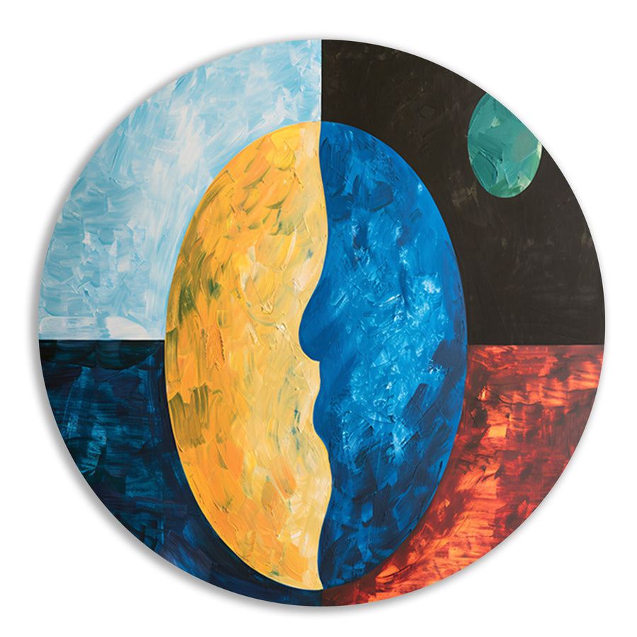 Abstracte weergave van aarde en maan forex muurcirkel