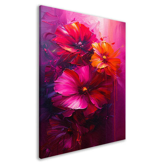 Kleurrijke abstracte bloemen kunst op canvas canvas