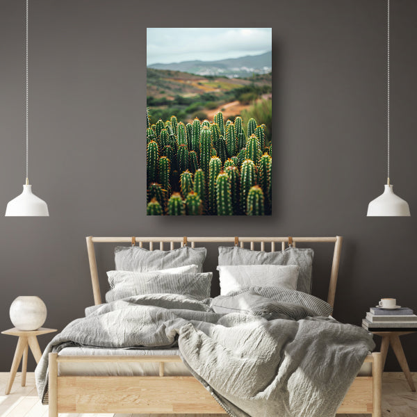 Cactussen in een berglandschap acrylglas