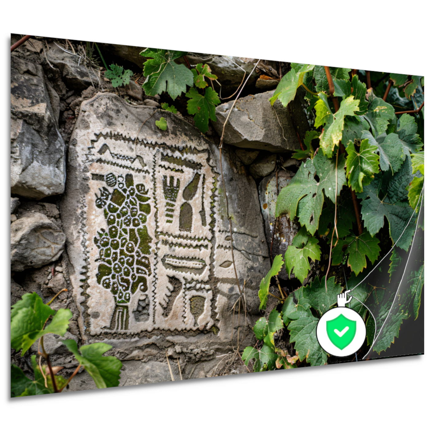 Steen met Natuurpatronen en Groen poster