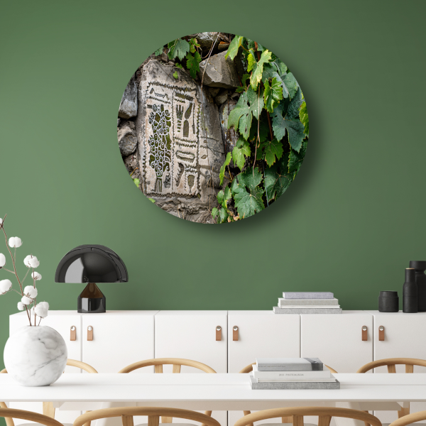 Steen met Natuurpatronen en Groen forex muurcirkel