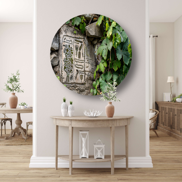 Steen met Natuurpatronen en Groen forex muurcirkel