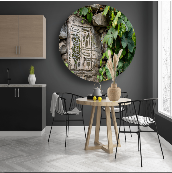 Steen met Natuurpatronen en Groen forex muurcirkel