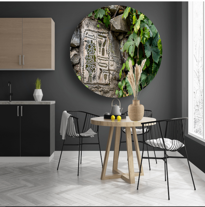Steen met Natuurpatronen en Groen forex muurcirkel