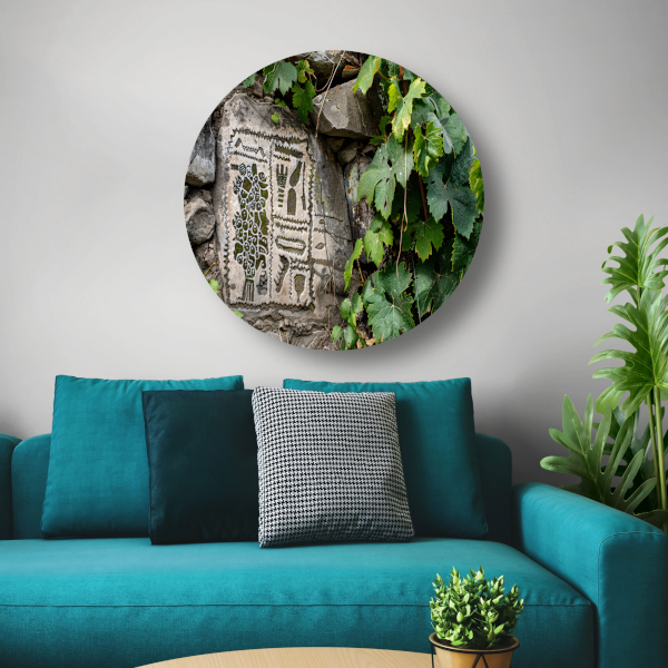 Steen met Natuurpatronen en Groen forex muurcirkel