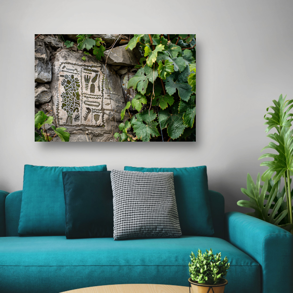 Steen met Natuurpatronen en Groen canvas
