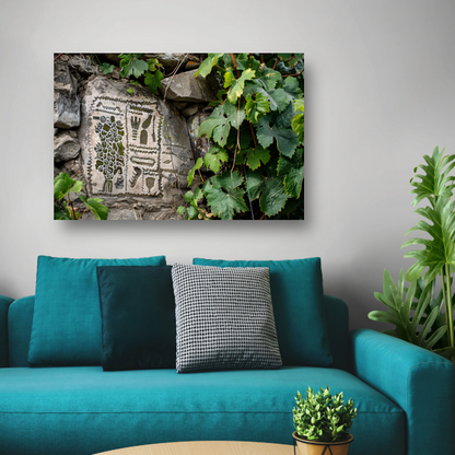 Steen met Natuurpatronen en Groen canvas